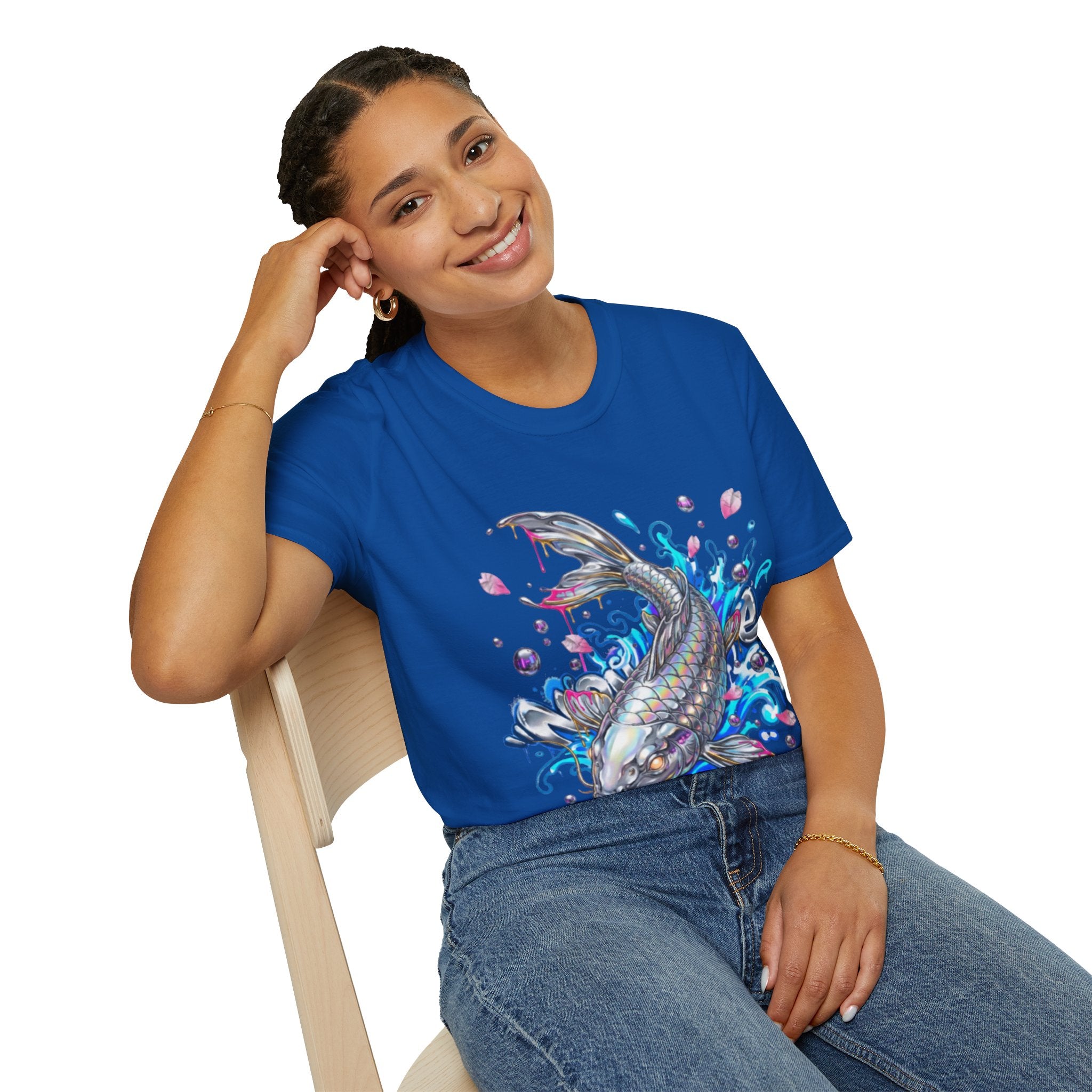 Trendy Holographic Koi T-Shirt for Urban Streetwear