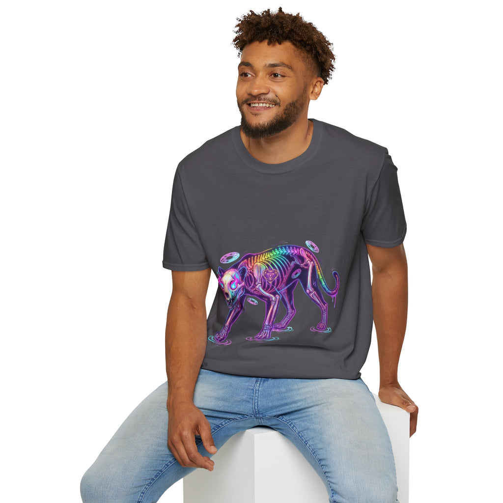Neon Skeleton Panther Tee - Trendy Urban Streetwear