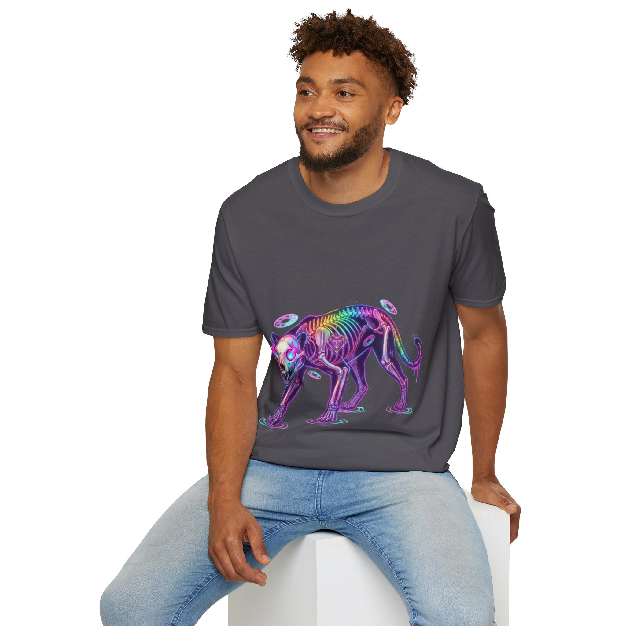 Neon Skeleton Panther Tee - Trendy Urban Streetwear