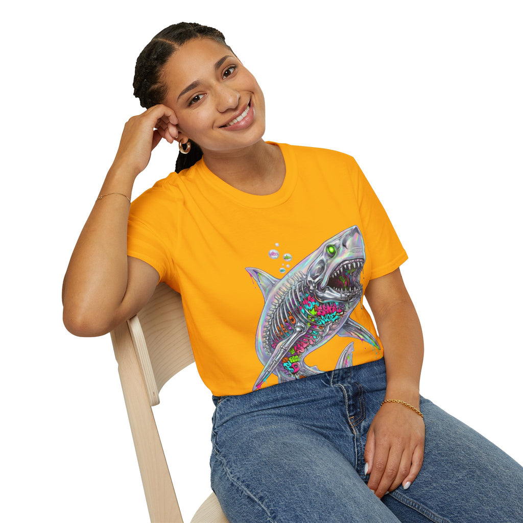 Iridescent Shark Streetwear T-Shirt - Urban Style