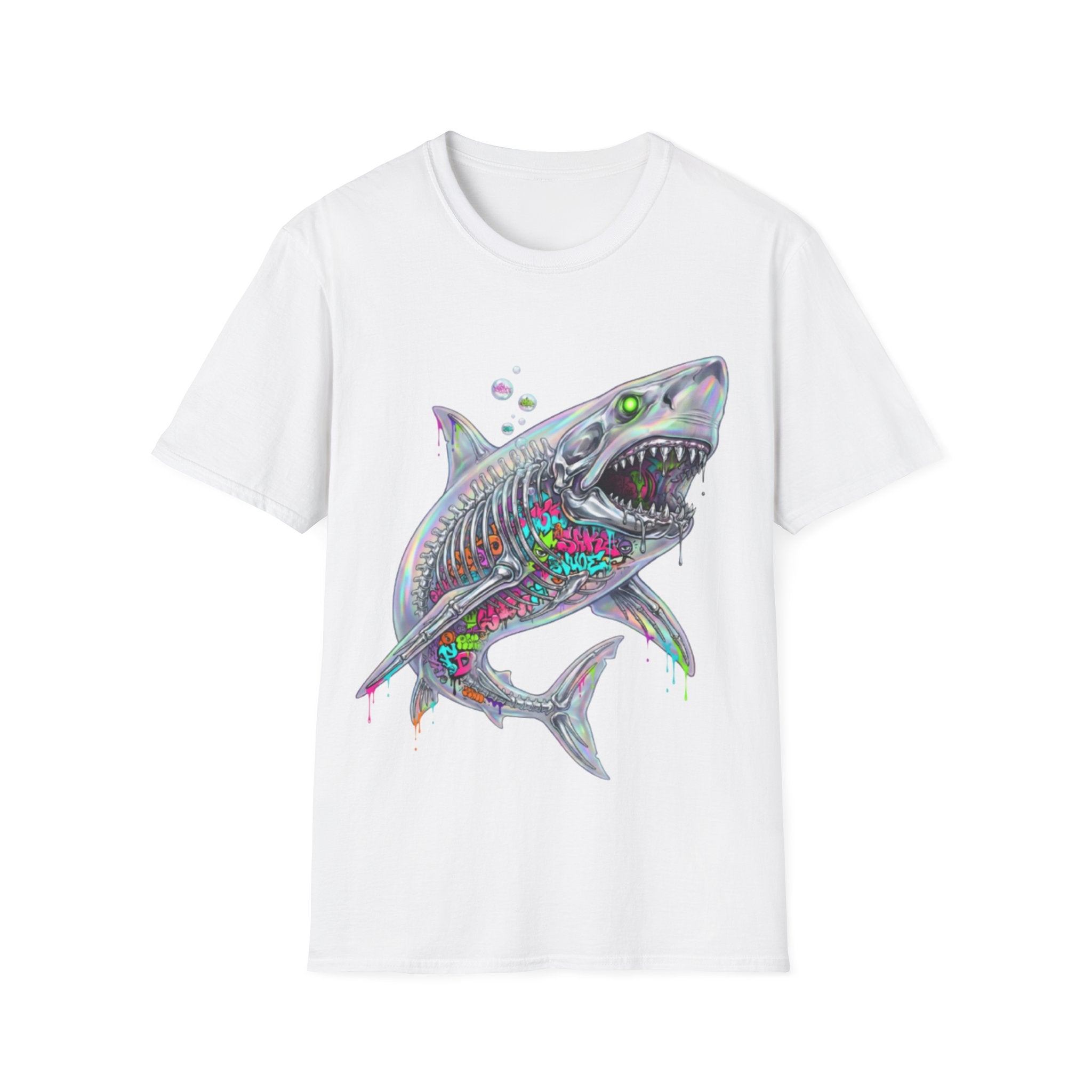 Iridescent Shark Streetwear T-Shirt - Urban Style