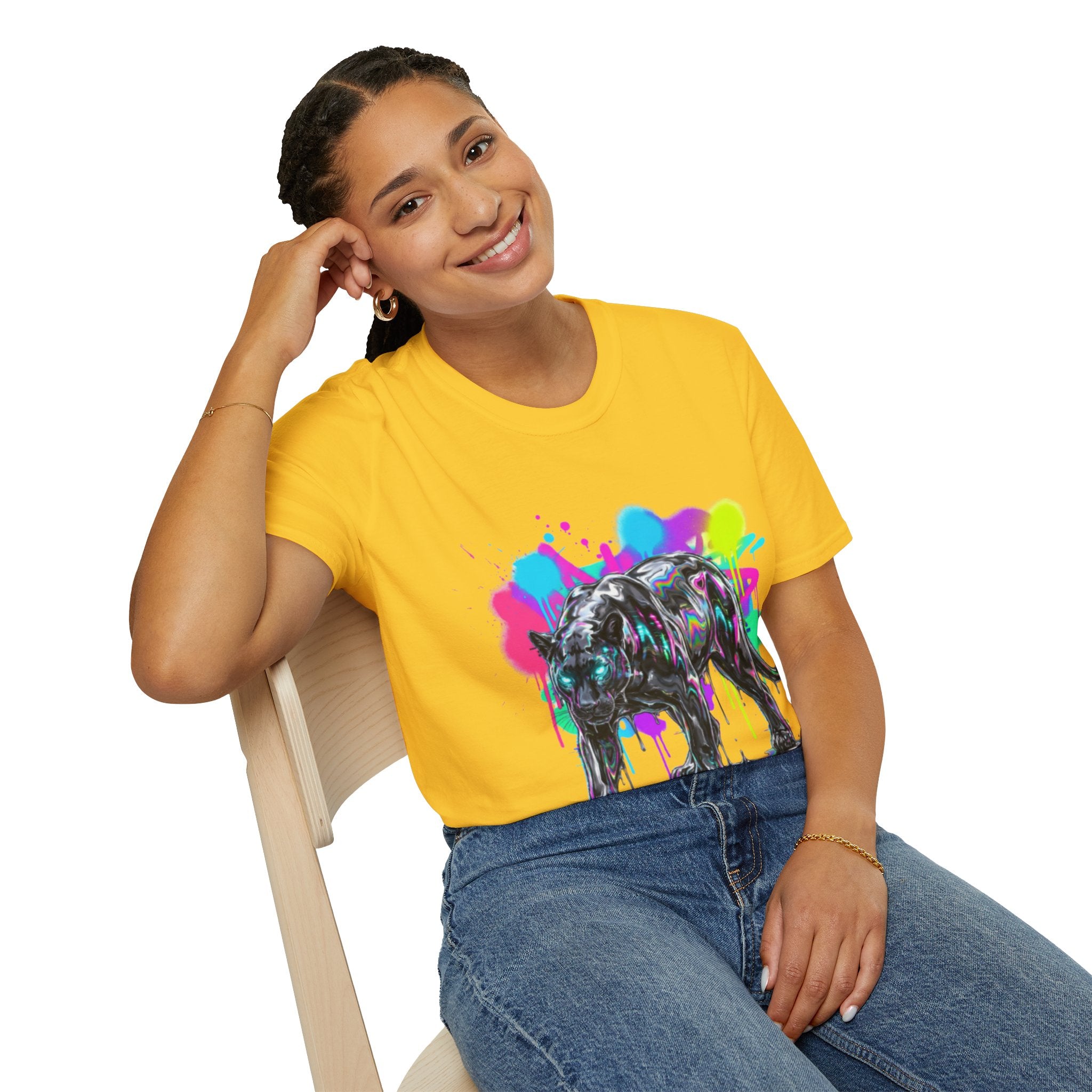 Neon Panther Streetwear Tee - Urban Trendy Vibes